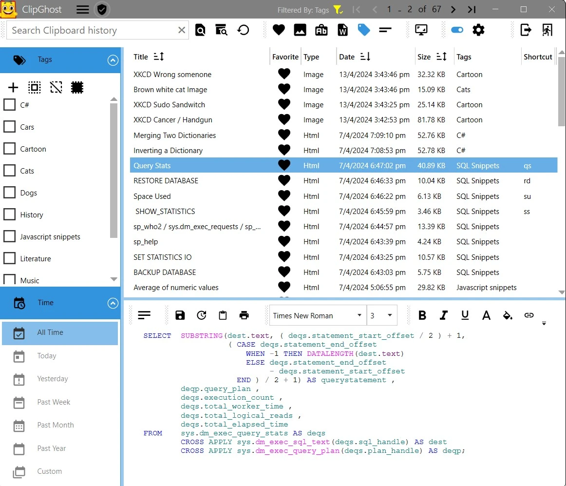 ClipGhost clipboard history windows 10/11